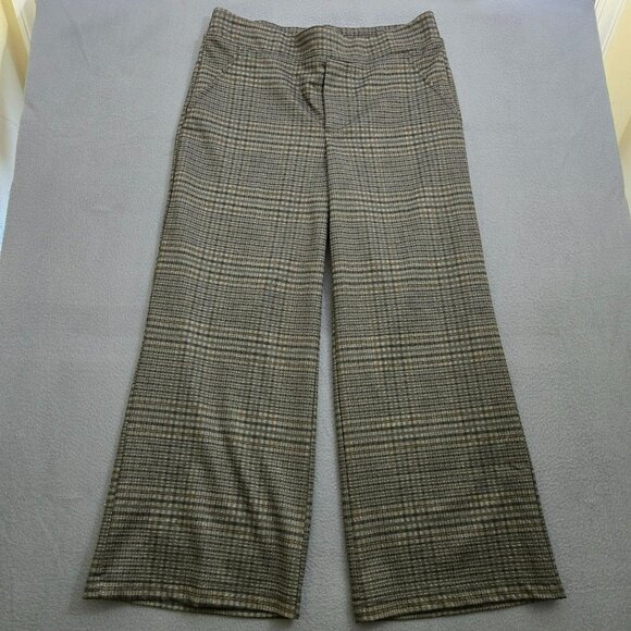 Democracy Women XS High Rise Plaid Pull-On Wide Leg Trousers - Picture 1 of 12